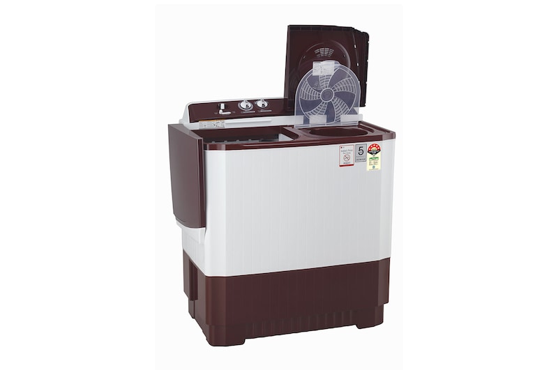 LG 10.5Kg Semi Automatic Washing Machine, Roller Jet Pulsator + Soak, Burgundy, 5 Star, P105ASRAZ