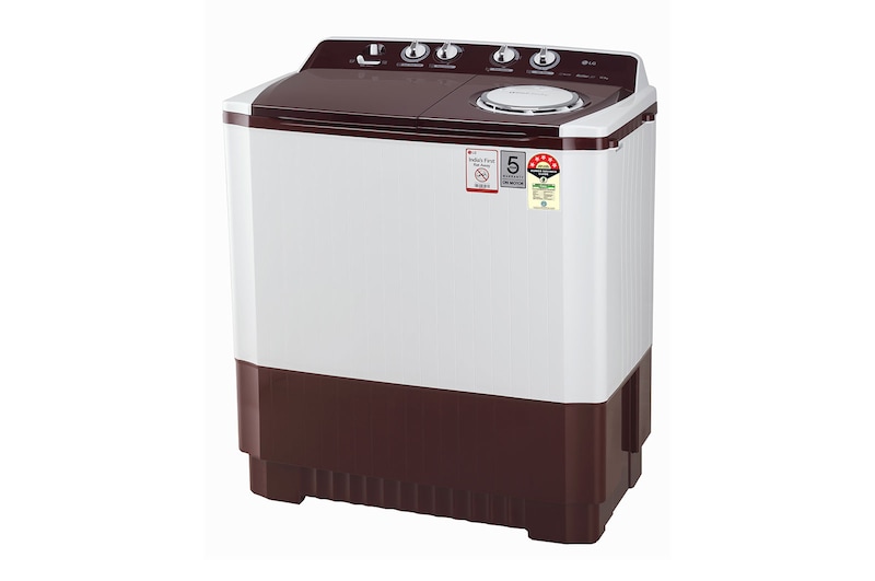 LG 10.5Kg Semi Automatic Washing Machine, Roller Jet Pulsator + Soak, Burgundy, 5 Star, P105ASRAZ