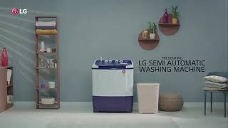 LG 11Kg Semi Automatic Washing Machine, Roller Jet Pulsator + Soak, Middle Black, play video, P1155SKAZ, thumbnail 2