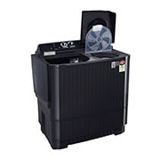 LG 11.5Kg Semi Automatic Top Load Washing Machine, Roller Jet Pulsator + Soak, Middle Black, P115ASKAZ