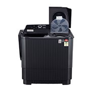 LG 11.5Kg Semi Automatic Top Load Washing Machine, Roller Jet Pulsator + Soak, Middle Black, P115ASKAZ