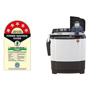 LG 7.5 Kg Semi Automatic Washing Machine, Roller Jet Pulsator, 3 Wash Programs, Dark Grey, 5 Star, P7510RGAZ