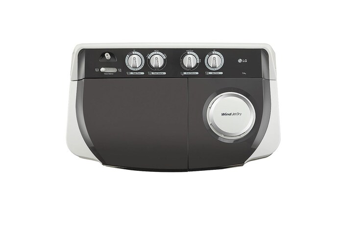 LG 7.5 Kg Semi Automatic Washing Machine, Roller Jet Pulsator, 3 Wash Programs, Dark Grey, 5 Star, P7510RGAZ