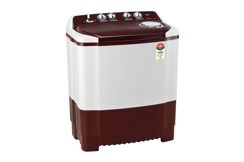 LG 7.5Kg Semi Automatic Washing Machine, Roller Jet Pulsator, Burgundy, 5 Star, P7510RRAZ