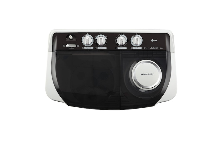 LG 8Kg Semi Automatic Washing Machine, Roller Jet Pulsator + Soak, Rat Away, Dark Grey, 5 Star, P8030SGAZ