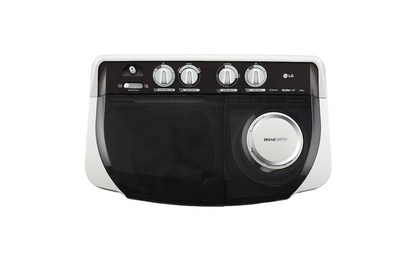LG 8Kg Semi Automatic Washing Machine, Roller Jet Pulsator + Soak, Rat Away, Dark Grey, 5 Star, P8030SGAZ