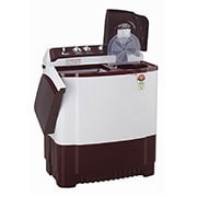 LG 8Kg Semi Automatic Washing Machine, Roller Jet Pulsator, Rat Away, Burgundy, 5 Star, P8030SRAZ