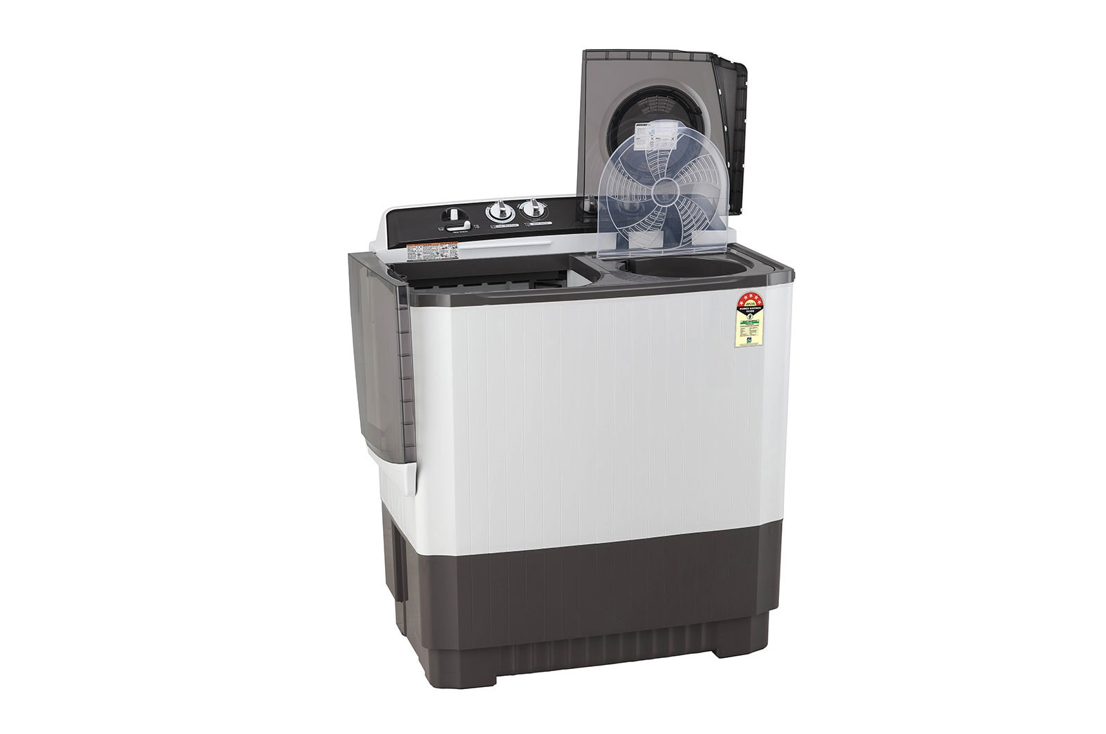 LG 9.5Kg Semi Automatic Washing Machine, Roller Jet Pulsator + Soak, Dark Grey, 5 Star, P955ASGAZ