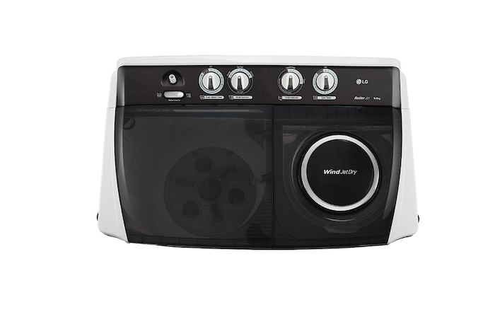 LG 9.5Kg Semi Automatic Washing Machine, Roller Jet Pulsator + Soak, Dark Gray, P955ASGAZ