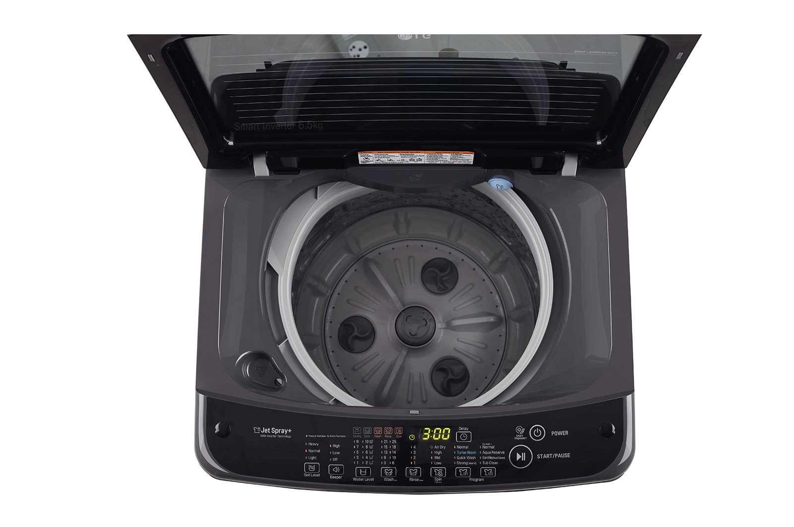 LG 6.5 kg, Top Load Washing Machine, Jet Spray+, Middle Black, T65SJMB1Z