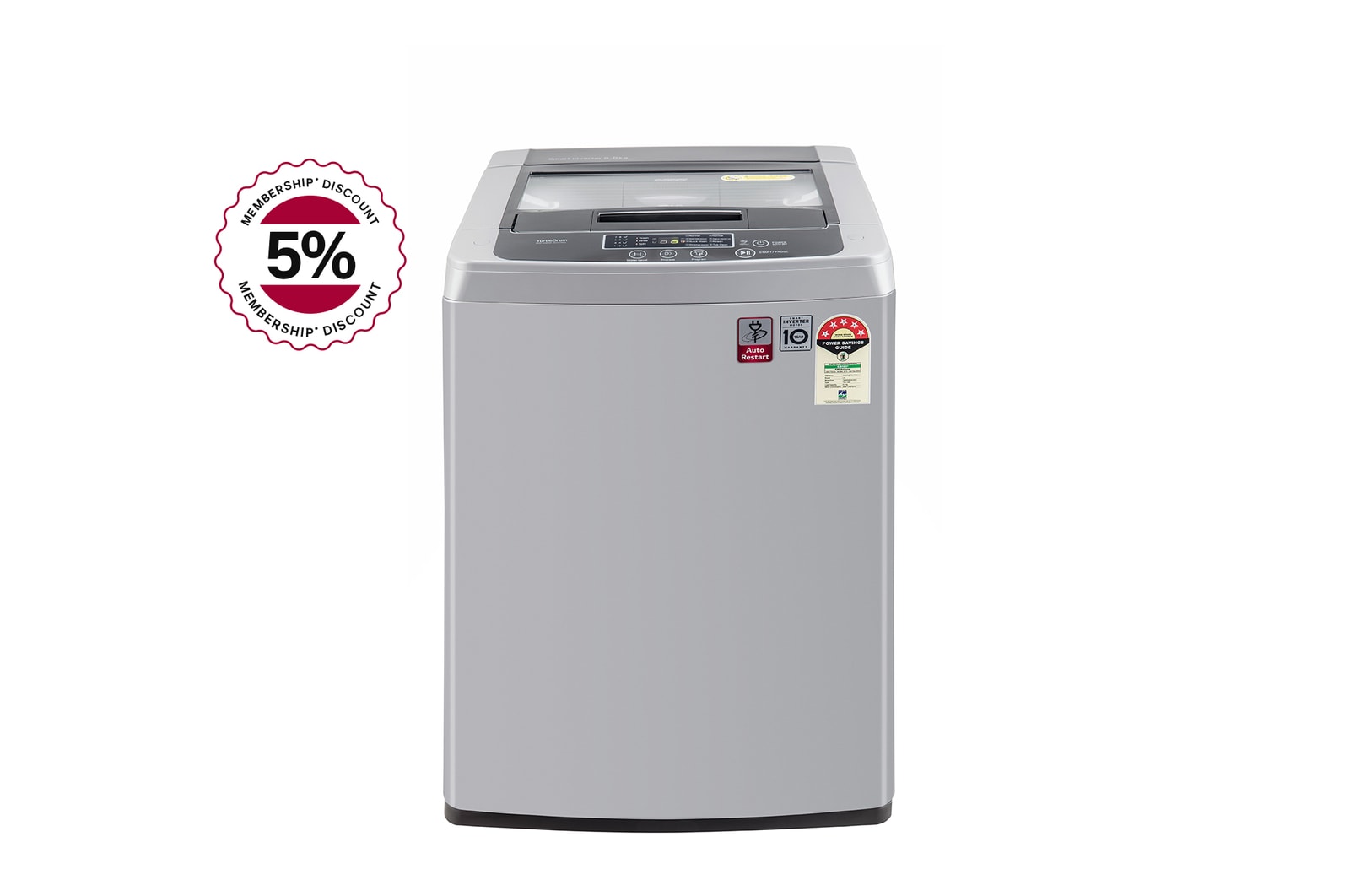 LG T65SKSF4Z top loading washing machine front view