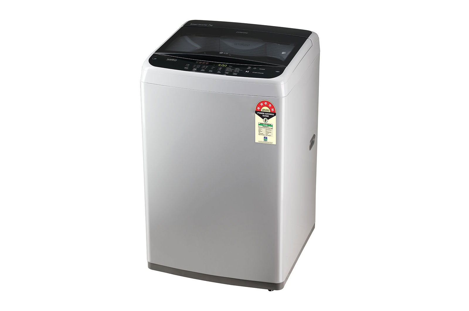 LG 7Kg Top Load Washing Machine, Smart Inverter Motor, Middle Free Silver, T70SPSF2Z