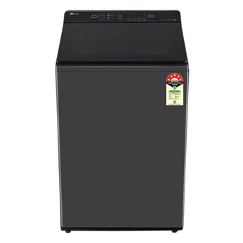 Front view of LG 8Kg Top Load Washing Machine, Hard Water Wash, Middle Black, 5 Star T80KMMB3Z