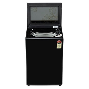 LG 9Kg Top Load Washing Machine, Hard Water Wash, Onyx Black, 5 Star, T90KMOB1Z, Door Open