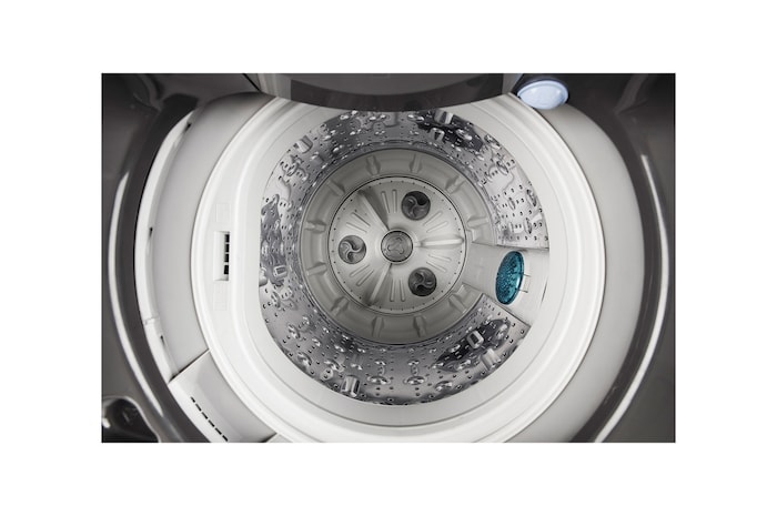 LG 9Kg Top Load Washing Machine, Smart Inverter Motor, In-built Heater, Middle Black, 5 Star, T90V4MB1S, Door Open