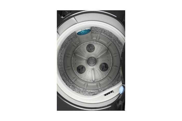 LG 9Kg Top Load Washing Machine, Smart Inverter Motor, In-Built Heater, Platinum Black, 5 Star, T90V4PB1S, Door Open