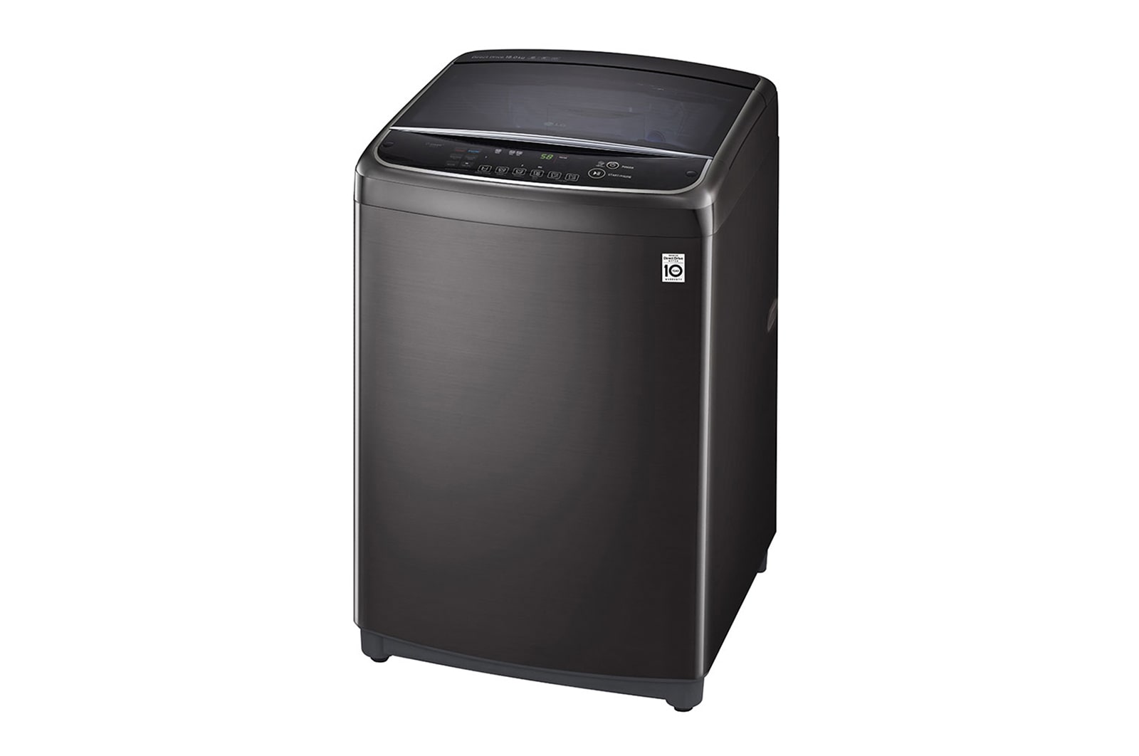 LG 18Kg Top Load Washing Machine, In-built Heater, Black, THD18STB