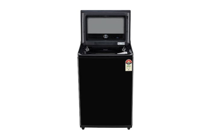 LG 11Kg Top Load Washing Machine, AI Direct Drive™, In-Built Heater, Stain Clean, Onyx Black, 5 Star, TX511SWO, Front View