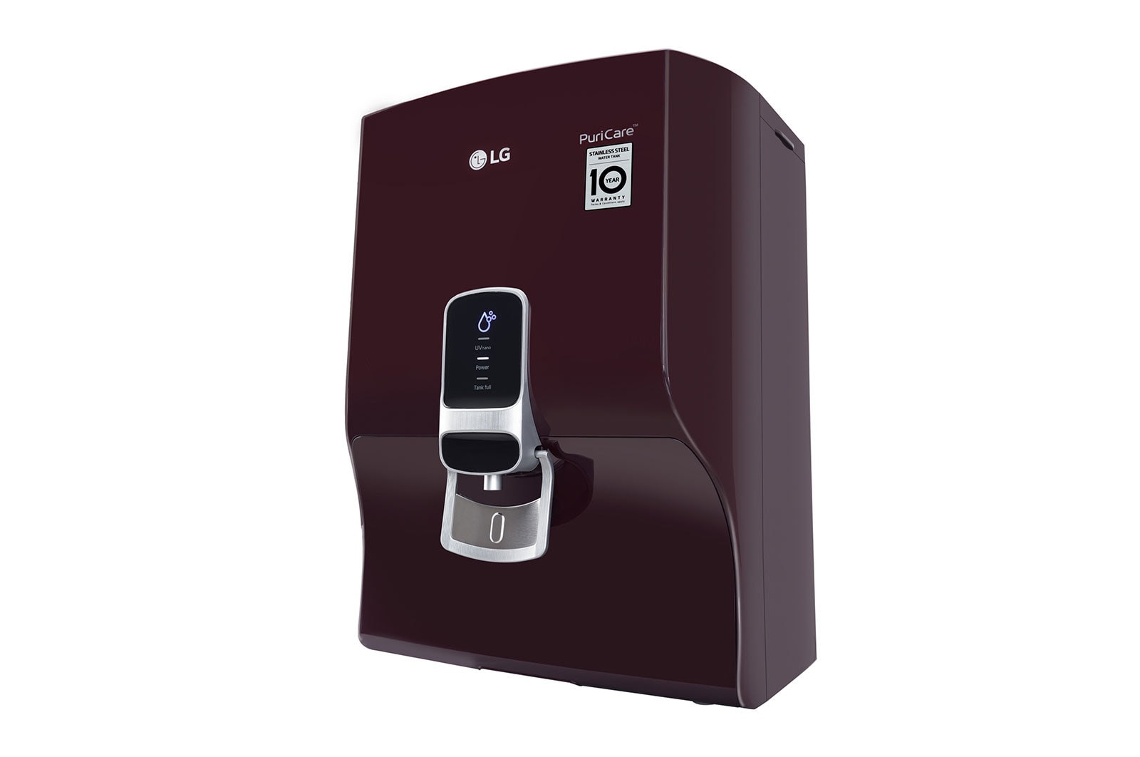 LG 8L UF+UV+HMR Water Purifier with Steel Tank, Crimson Red, WW120NNC