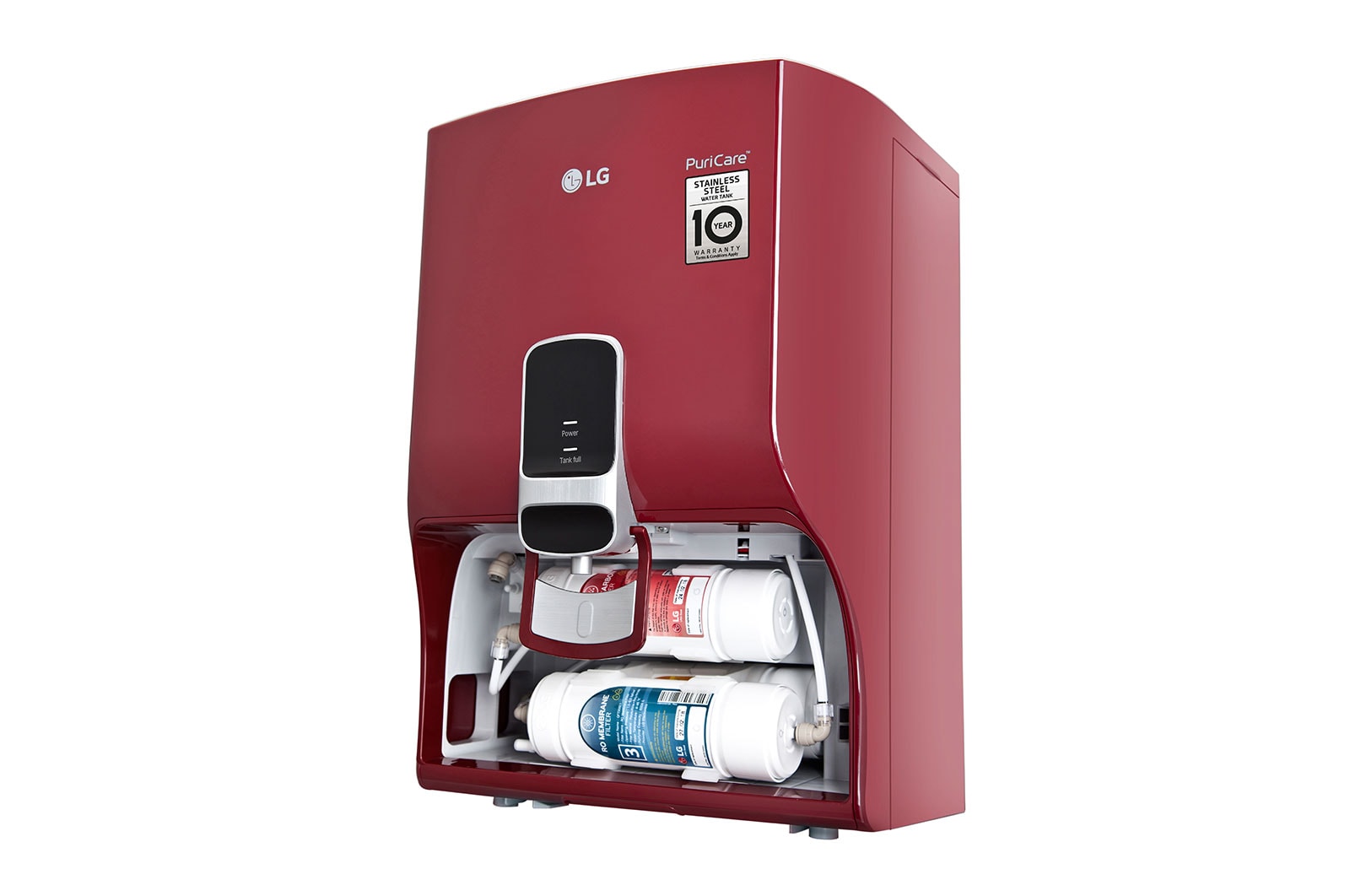 LG 8L RO Water Purifier with Stainless Steel Tank, Red, WW130NP