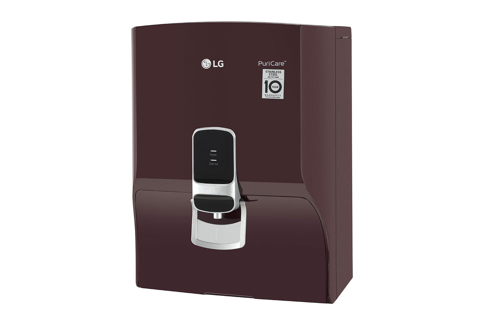 LG 8L RO+Mineral Booster Water Purifier with Stainless Steel Tank, Crimson Red, WW142NPC