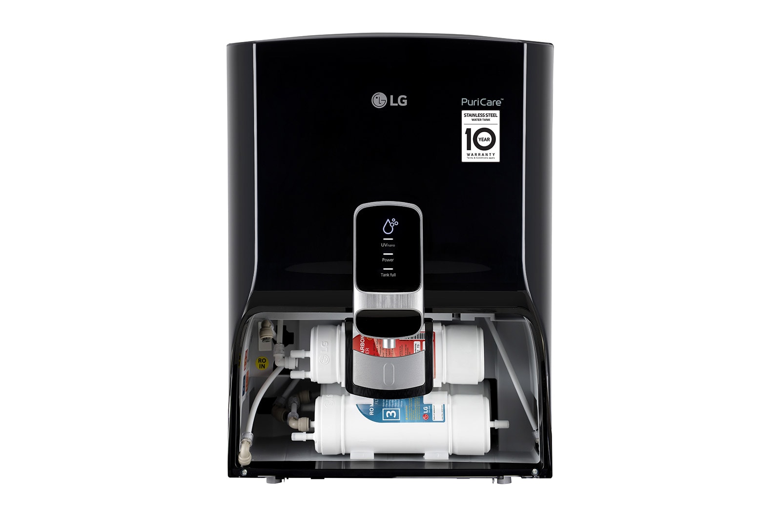 LG 8L RO+UV Water Purifier with Stainless Steel Tank, Black, WW152NP