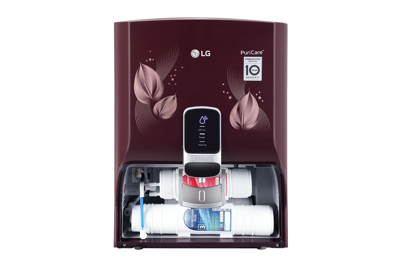 LG 8L RO+UV+Mineral Booster Water Purifier with Steel Tank, Crimson Red, WW174NPC