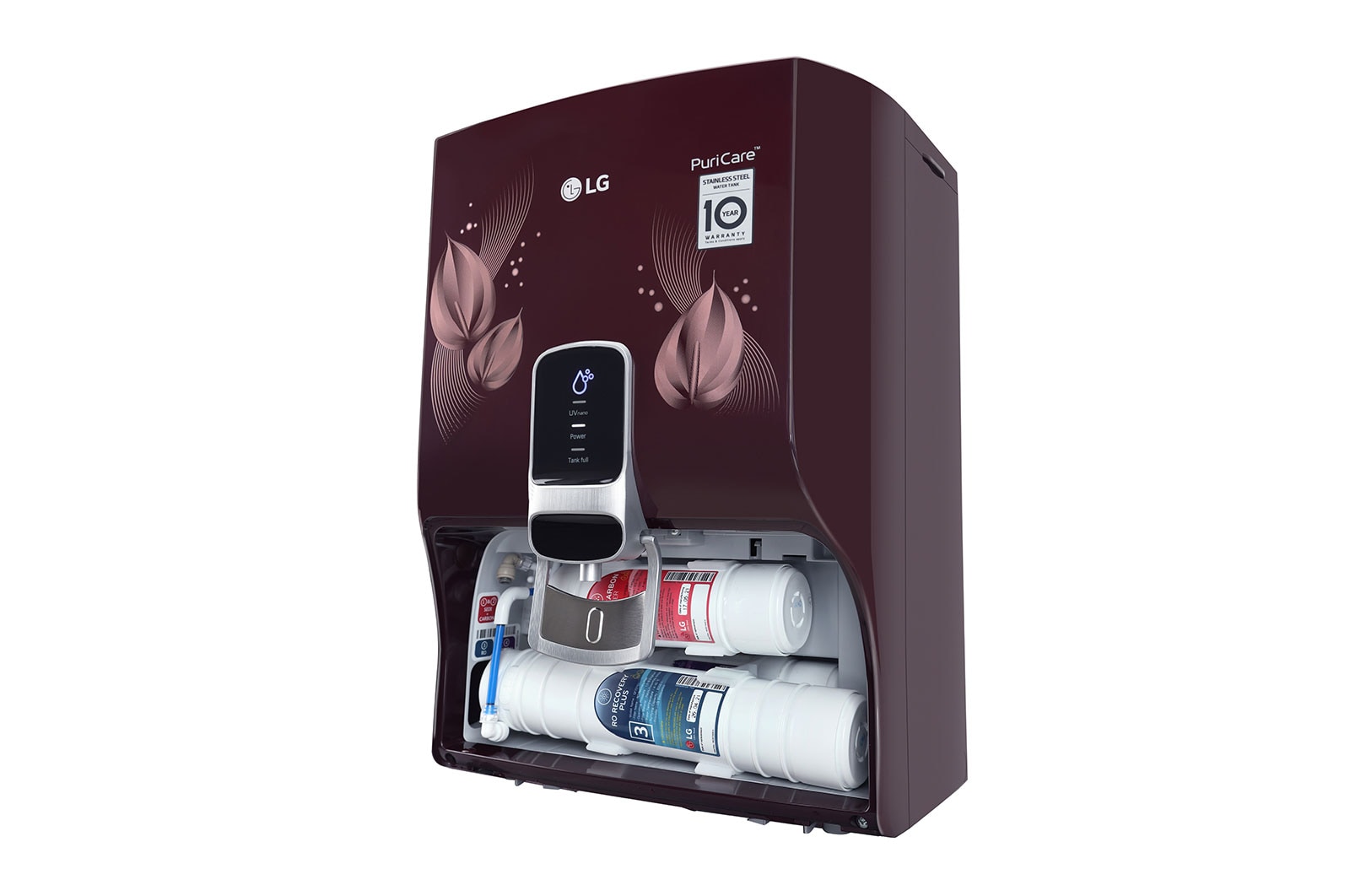 LG 8L RO+UV+Mineral Booster Water Purifier with Steel Tank, Crimson Red, WW174NPC