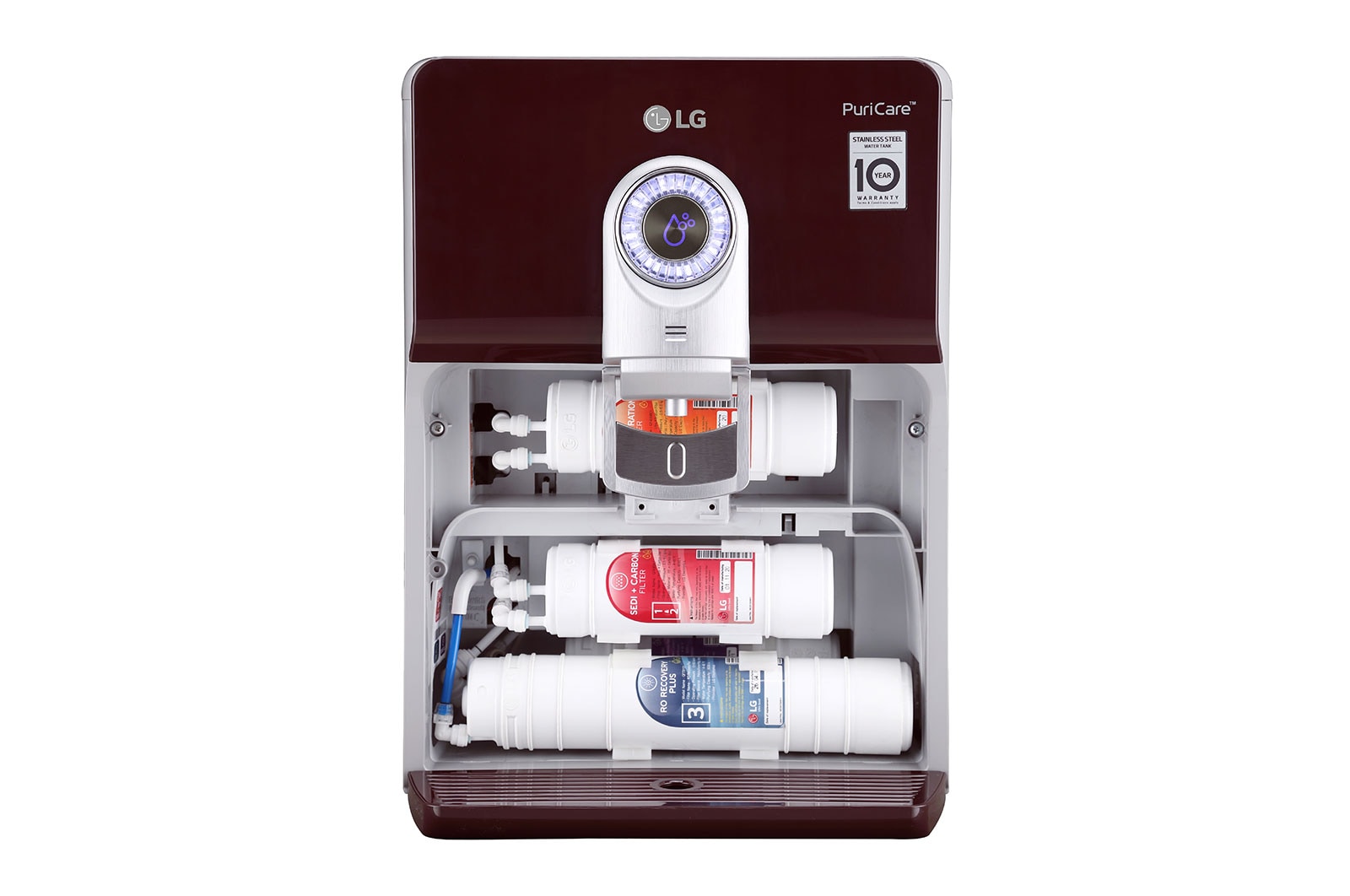 LG 8L RO+UV+UF+Mineral Booster Water Purifier with Steel Tank, Crimson Red, WW184EPC