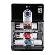 LG 8L RO+UV+UF+Mineral Booster Water Purifier with Steel Tank, Black, WW184ETB, Right Side View, Door Open