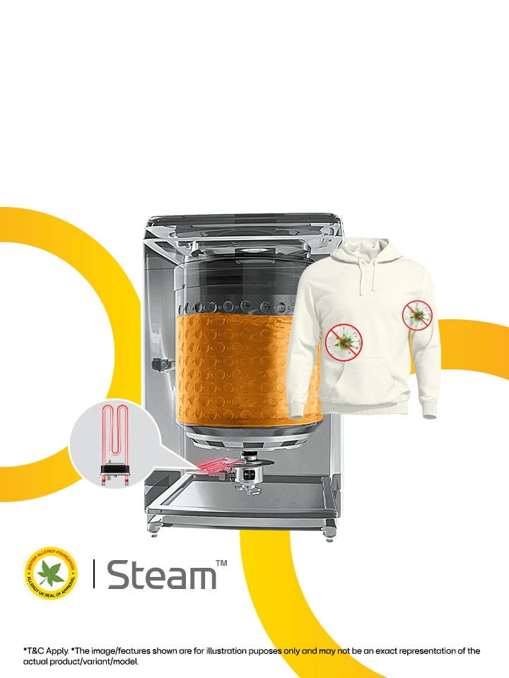 Remove stubborn stains Easily with In-Built Heater