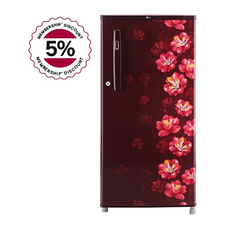 

LG 185L, 2 Star, Scarlet Jasmine Finish, Direct Cool Single Door Refrigerator - GL-B199OSJC