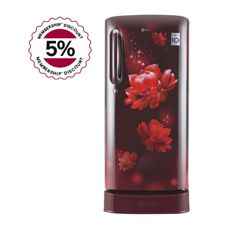 

LG 185L, 5 Star, Direct Cool Single Door Refrigerator, Scarlet Charm Finish, 2023 Model - GL-D201ASCU