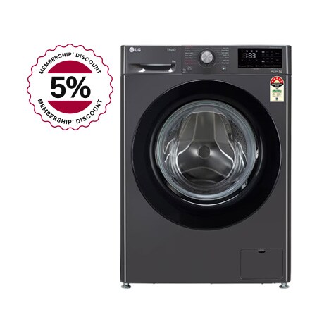 

LG 8Kg Front Load Washing Machine, AI Direct Drive™, Middle Black - FHP1208Z3M