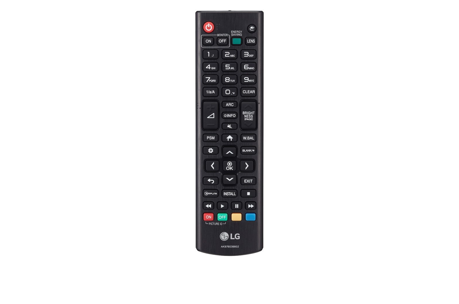 Close-up view of remote control