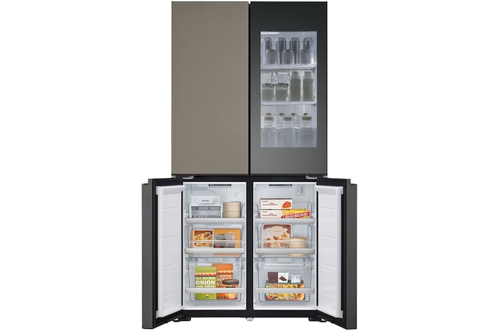 bottom doors open with food