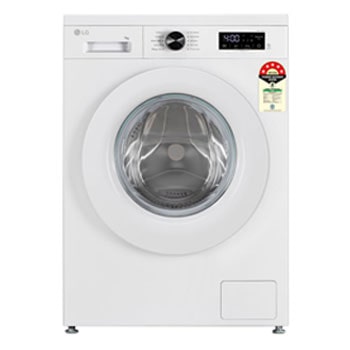 Front view of LG 7Kg Front Load Washing Machine, Inverter Direct Drive™, Steam™, White, 5 Star FHB1207Z2W