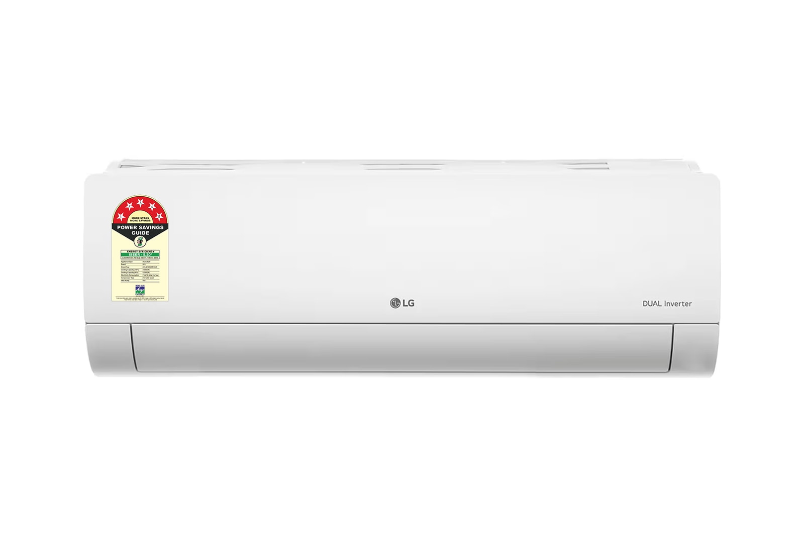 Front view of LG 5 Star (1.5) Split AC, AI Convertible 6-in-1, HimClean, ThinQ™ (Wi-Fi), Energy Manager+, 5.0 kW, 2025 Model US-Q19AWZE3