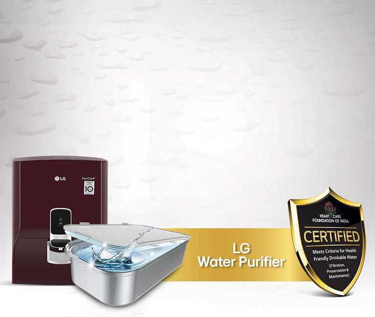 LG water Purifier Certified by Heart Care foundation