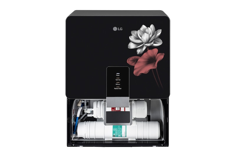 LG 8L RO+UV+Mineral Booster Water Purifier with Steel Tank, Black, WW156RTTB, Front View