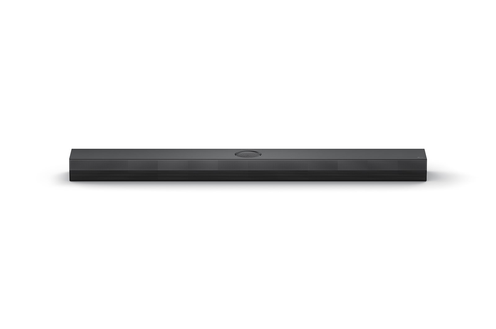 Vista frontale della soundbar con subwoofer