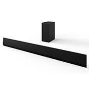 Vista angolata della soundbar e del subwoofer