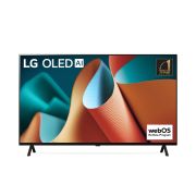 Vista frontale del TV con l'emblema di brand n°1 nei TV OLED da 11 anni e il logo del programma di aggiornamento webOS Re:New