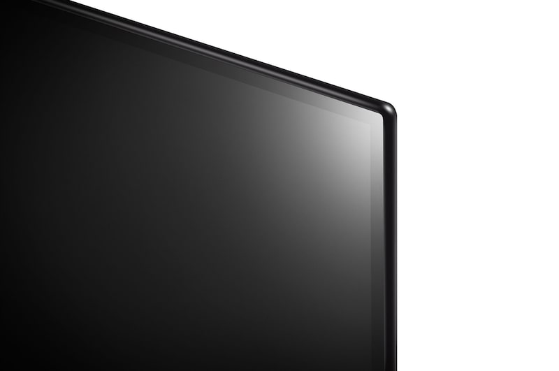 Primo piano del TV che mostra il bordo superiore