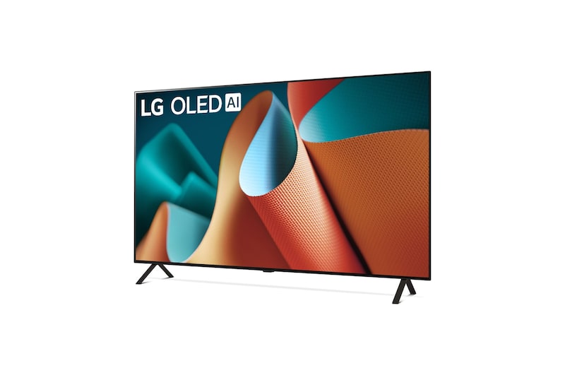 Vista laterale leggermente angolata verso sinistra del TV