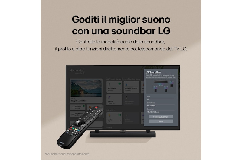 Caratteristica "Abbinamento con soundbar LG"