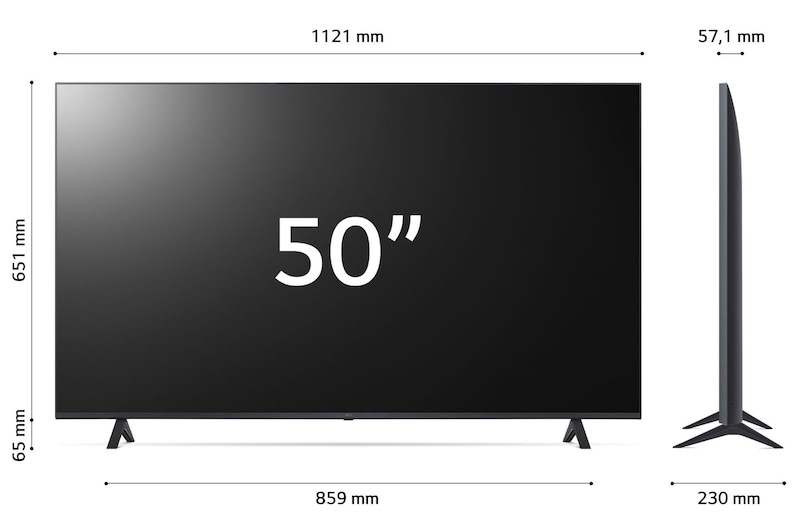 Dimensioni del TV LG 50UR78