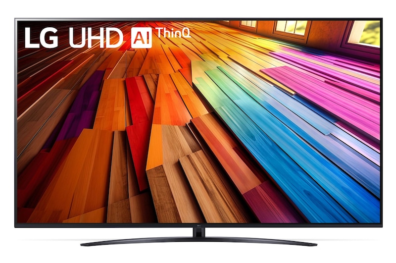 Immagine frontale del TV con la scritta Novità 2024 in alto. Sullo schermo ci sono i loghi Netflix, NOW, Prime Vide, Rai Play e Disney+.