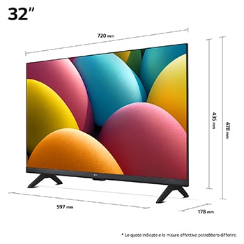 Dimensioni del TV LG 32LR60006LA