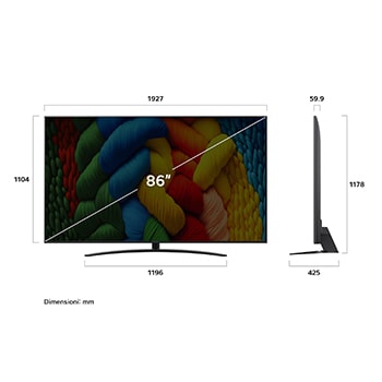 Dimensioni TV Nanocell  86NANO81A6A